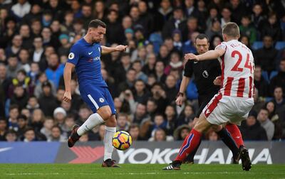 Soccer Football - Premier League - Chelsea vs Stoke City - Stamford Bridge, London, Britain - December 30, 2017 Chelsea’s Danny Drinkwater scores their second goal REUTERS/Toby Melville EDITORIAL USE ONLY. No use with unauthorized audio, video, data, fixture lists, club/league logos or "live" services. Online in-match use limited to 75 images, no video emulation. No use in betting, games or single club/league/player publications. Please contact your account representative for further details.