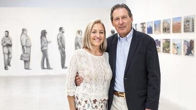 Heidi and Franz Leupi, directors of AB43 Gallery in Zurich who have been championing Emirati art in Europe for several years. Courtesy Franz and Heidi Leupi