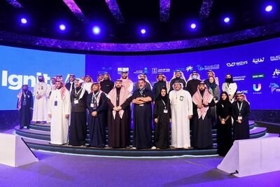 Officials during the launch of Ignite, which aims to upskill more than 4,400 people in the next three years in the sectors of gaming, films and digital advertising. Photo: Leap