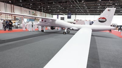 One of the drones on display at Adcom Systems' stand, an Abu Dhabi company based in Musaffah which has been producing unmanned target-training drones since the 1990s.
