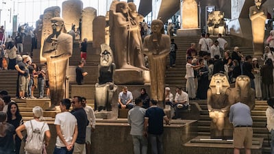 Tourists visit the Grand Egyptian Museum on the outskirts of Cairo. Bloomberg