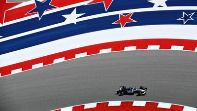 Lewis Hamilton of Mercedes drives during practice on Friday ahead of the US Grand Prix. Mark Thompson / Getty Images / AFP / October 22, 2016