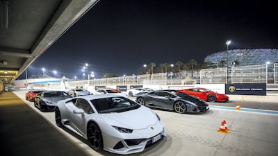 The Lamborghini Huracan Evos, ready to tear it up on the Yas circuit. All photos courtesy Lamborghini
