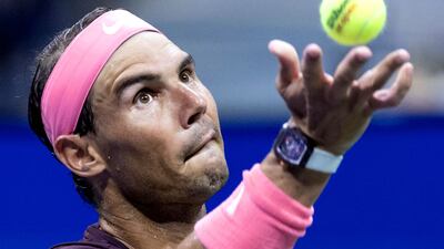 Spain's Rafael Nadal serves to Australia's Rinky Hijikata. AFP