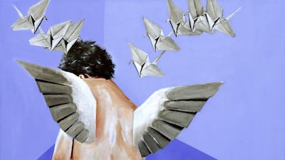 Paper Flight by Erwin Jose Viado, whose work explores the dichotomy between the real and the make-believe world. Erwin Jose Viado