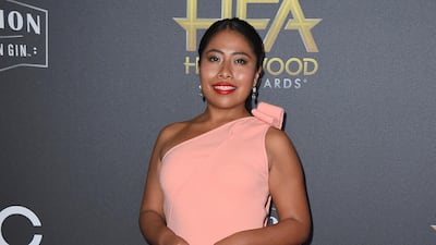 Yalitza Aparicio in Oscar de la Renta resort. Photo / AP