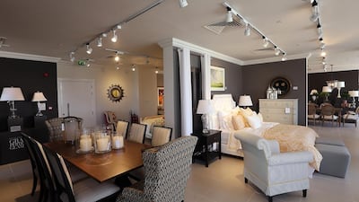 The new Ethan Allen showroom on Sheikh Zayed Road, Dubai. The outlet will feature a wider display of products and more insight into the company’s range than its Dubai Mall store. Satish Kumar / The National