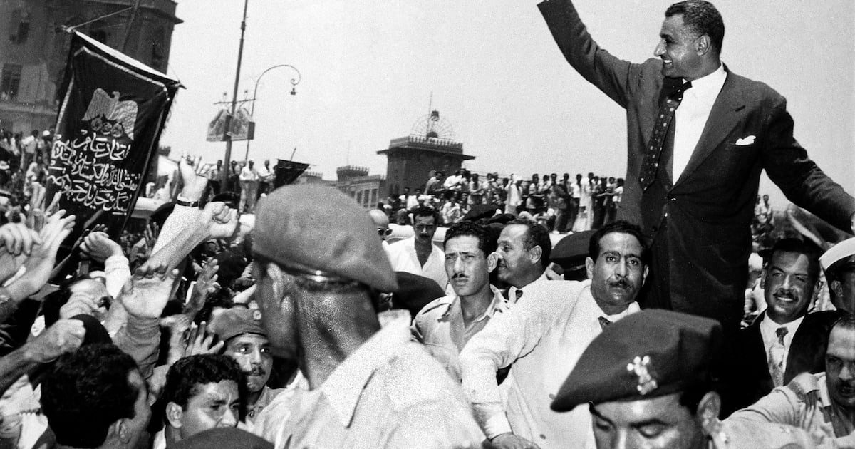 Cựu Tổng thống Ai Cập Gamal Abdel Nasser công bố quốc hữu hóa Công ty Kênh đào Suez tại Alexandria ngày 26 tháng 7 năm 1956. Getty Images (Ảnh: Keystone-France)
