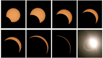 Different phases of the total solar eclipse seen from the La Silla Observatory located in the region of Coquimbo, Chile. EPA