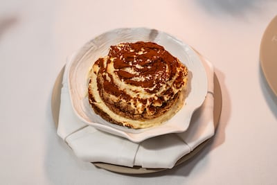 Classic Italian tiramisu rounds off a meal of premier league quality. Photo: Toto Abu Dhabi