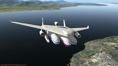 The modular Clip-Air concept, by which capsules would be transported by a fixed-wing aircraft. Courtesy the Ecole Polytechnique Fédérale de Lausanne (EPFL).