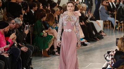 A model presents a creation from the Spring/Summer 2020 Haute Couture collection by Lebanese designer Elie Saab. The presentation of the Haute Couture collections runs from 20 to 23 January 2020. EPA