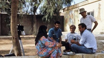 Omar Al Qattan on the set of Dreams and Silence in 1991. Courtesy Omar Al Qattan