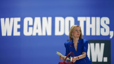 Liz Truss at the Cop26 climate summit in Glasgow, in November. Getty Images