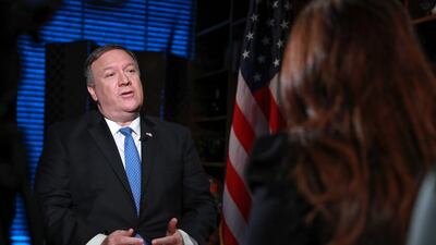 Mike Pompeo, United States Secretary of State, sat down on Monday for an exclusive with The National's editor-in-chief Mina Al Oraibi. Victor Besa / The National