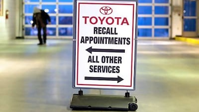 In 2010, a dealership in Colorado provides direction to customers after Toyota recalled 8 million vehicles because of brake problems. Matthew Staver / Bloomberg News