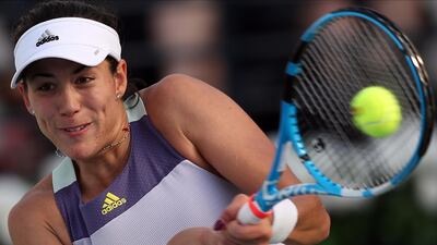 Garbine Muguruza during her second round match against Veronika Kudermetova at the Dubai Duty Free Tennis Championships. EPA