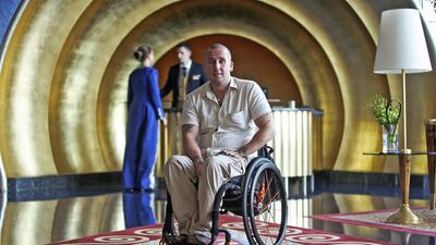 James Price, of www.accessallrooms.com, is reviewing the Burj Al Arab, as well as other popular hotels in the UAE, for the website, which looks at how disabled-friendly places are. Lee Hoagland / The National