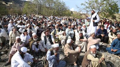 People attend the funeral and burial of the victims a day after an explosion at a mosque in Haska Mena district of Nangarhar province, Afghanistan. EPA