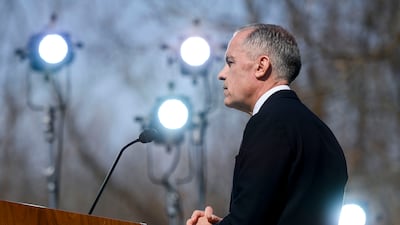 Mark Carney makes his first address as Canada's 24th Prime Minister after a swearing-in ceremony at Rideau Hall in Ottawa, Ontario, Canada, on March 14, 2025. Bloomberg
