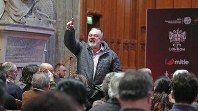 Amid repeated heckling, the Labour front-bencher told the audience: 'We all want to see a sustainable ceasefire in Gaza'