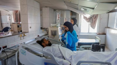 A patient is treated at Jabal Amel Hospital, which was damaged in an Israeli strike, in Tyre, Lebanon. Reuters