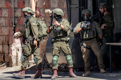 Israeli soldiers on patrol in Nablus in the occupied West Bank. AFP