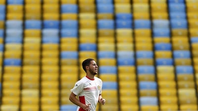 Eden Hazard trains on Saturday at the Maracana ahead of Belgium's match on Sunday against Russia at the 2014 World Cup in Brazil. Ricardo Moraes / Reuters / June 21, 2014