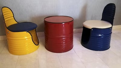 Oil drums have become creative tools for the work of Faisal bin Dayyah, the man behind Karasi Karasi. Courtesy Karasi