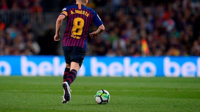 Barcelona's Andres Iniesta controls the ball during the match. Josep Lago / AFP