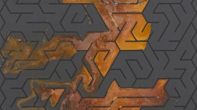 A detail from one of Michael Sailstorfer's mazes, on show at Carbon 12 in Dubai. Courtesy Carbon 12