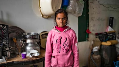Amani Mahmud, 11, whose family fled Ras Al Ain, pictured at the school near Hassakeh. According to some estimates, 13.3 million Syrians have fled their homes since the civil war began on March 15, 2011.