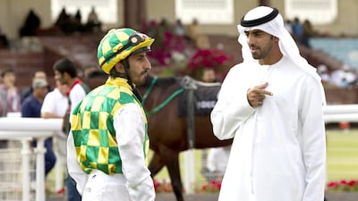 Trained Majed Al Jahouri has five winners from 53 runners this season. Razan Alzayani / The National