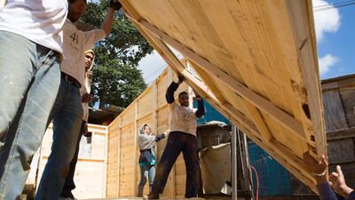 Each home cost Dh6,426 and took between two and three days to build. Photo courtesy Amelia Johnson