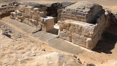 A handout picture provided by the Czech Institute of Egyptology on January 5, 2015, shows the tomb of a previously unknown queen believed to have been the wife of Pharaoh Neferefre, in Abu Sir, southwest of Cairo, Egypt. Czech Institute of Egyptology/EPA