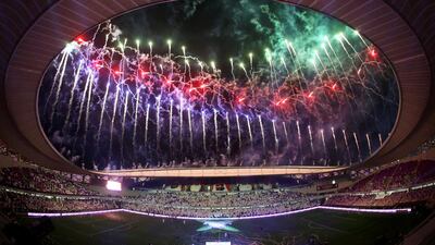 Al Ain secured the Arabian Gulf League title last month but the trophy ceremony was held Saturday night at the Hazza bin Zayed Stadium as the team and their fans celebrated the club’s 12th crown. Adil Alnaimi / Al Ittihad