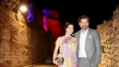Nukaaka Coster-Waldau and Nikolaj Coster-Waldau attend the red carpet of the closing night of the Taormina Film Festival. Getty Images