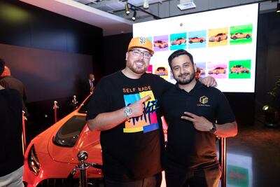 Artist Idriss B and Umair Masoom, founder of MContent, at the launch of Project Black in Dubai. Photo: MContent / Project Black