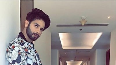 Shahid Kapoor works a zip-through jacket, sweatpants and Dolce & Gabbana sneakers. Courtesy Instagram