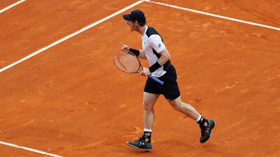 Andy Murray of Great Britain celebrates his set point against Novak Djokovic in the Rome Masters final on Sunday. Matthew Lewis / Getty Images / May 15, 2016