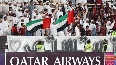 Al Wahda and UAE fans show their support against Qatar's Al Duhail at Al Nahyan Stadium, Abu Dhabi.