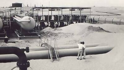 Abu Dhabi Petroleum Company production at Bu Hasa, an Empty Quarter oilfield for which a concession was granted in 1939. Photo: Total