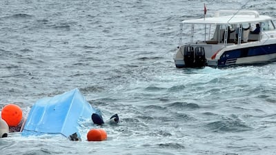 The boat was carrying 23 tourists from France, the vessel's captain and a tour guide, authorities said. Photo: Royal Oman Police