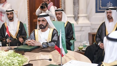 Sheikh Mohammed bin Rashid is seen during the summit.