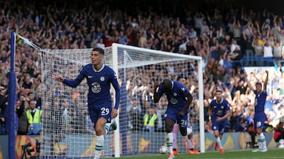 Kai Havertz celebrates scoring. AFP