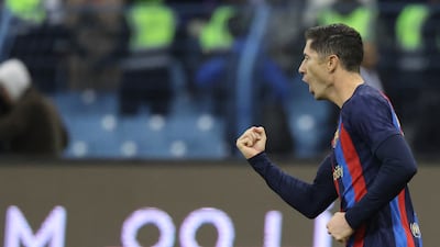 Barca striker Robert Lewandowski was successful with his penalty in the shootout. AFP