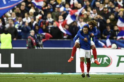 France's forwards Antoine Griezmann, right, and Kylian Mbappe continue to be brilliant for the world champions. Martin Bureau / AFP