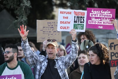 Israelis protest the death penalty law in Jerusalem. Reuters
