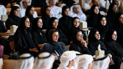 Noura Al Kaabi, Minister of Culture and Youth, and other dignitaries attend the lecture
