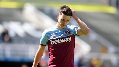 Declan Rice - 9: Excellent performance from the centre-midfielder. Times his tackles so well and keeps things simple in possession. Hit the bar with header that fell for Soucek to score second. Intriguing battle with the in-form Saint-Maximin. Getty